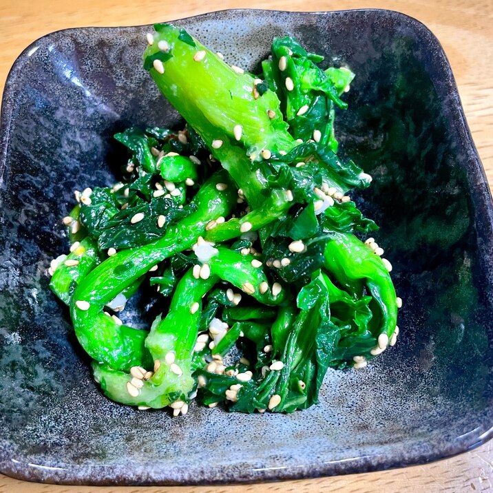 菜の花の塩麹と甘酒のごま和え